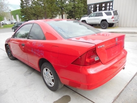 2001 HONDA CIVIC LX RED 2DR 1.7L AT A17572